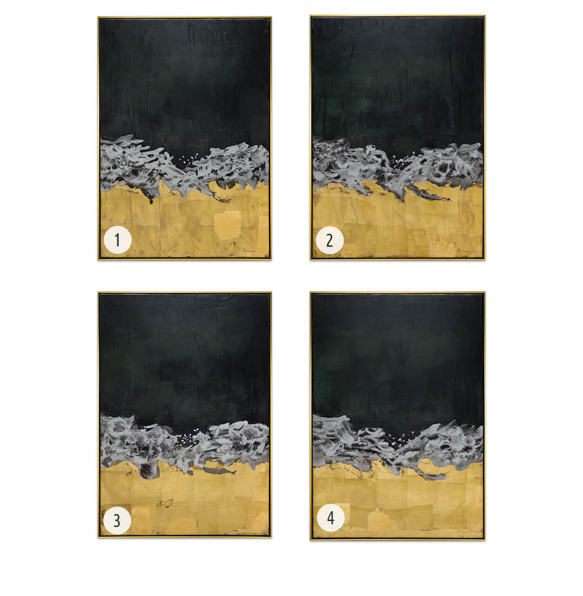 ACRYLBILD HANDGEMALT Schwarz 78/103 cm - Goldfarben/Schwarz, Textil (77.5/102.5cm) - KUNSTLOFT