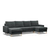 WOHNLANDSCHAFT Blank dunkelgrau - Dunkelgrau, Textil (294/92/140cm) - SIMKAM Furniture
