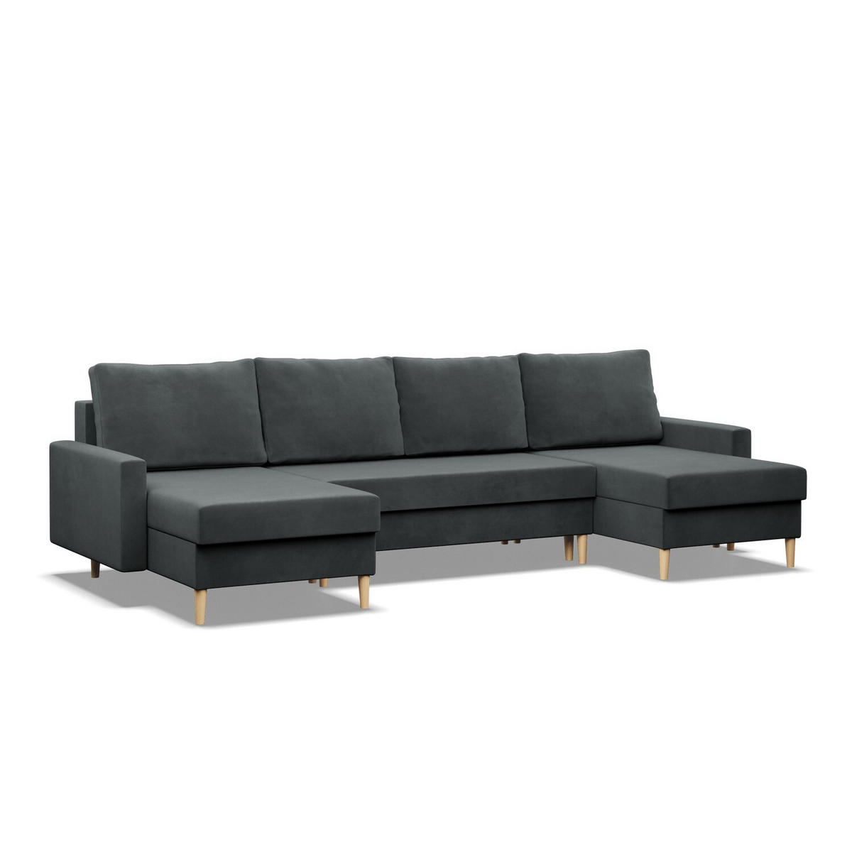 WOHNLANDSCHAFT Blank dunkelgrau - Dunkelgrau, Textil (294/92/140cm) - SIMKAM Furniture