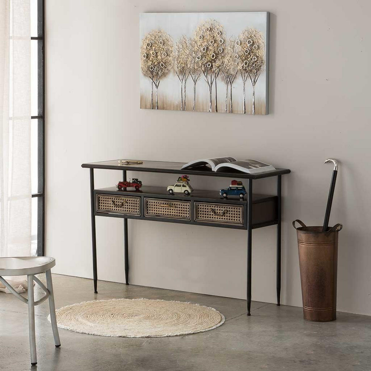KONSOLE aus Metall 122x42x80 cm - Braun, Metall (42/122/80cm) - Wanderlust