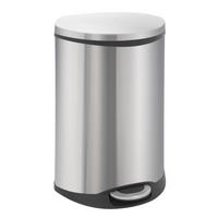 MÜLLEIMER Auffallender Muschelförmiger 50 Liter 69 x 45 x 40,6 cm Edelstahl & Silber - Silberfarben, Metall (45/69/40.6cm) - PROREGAL
