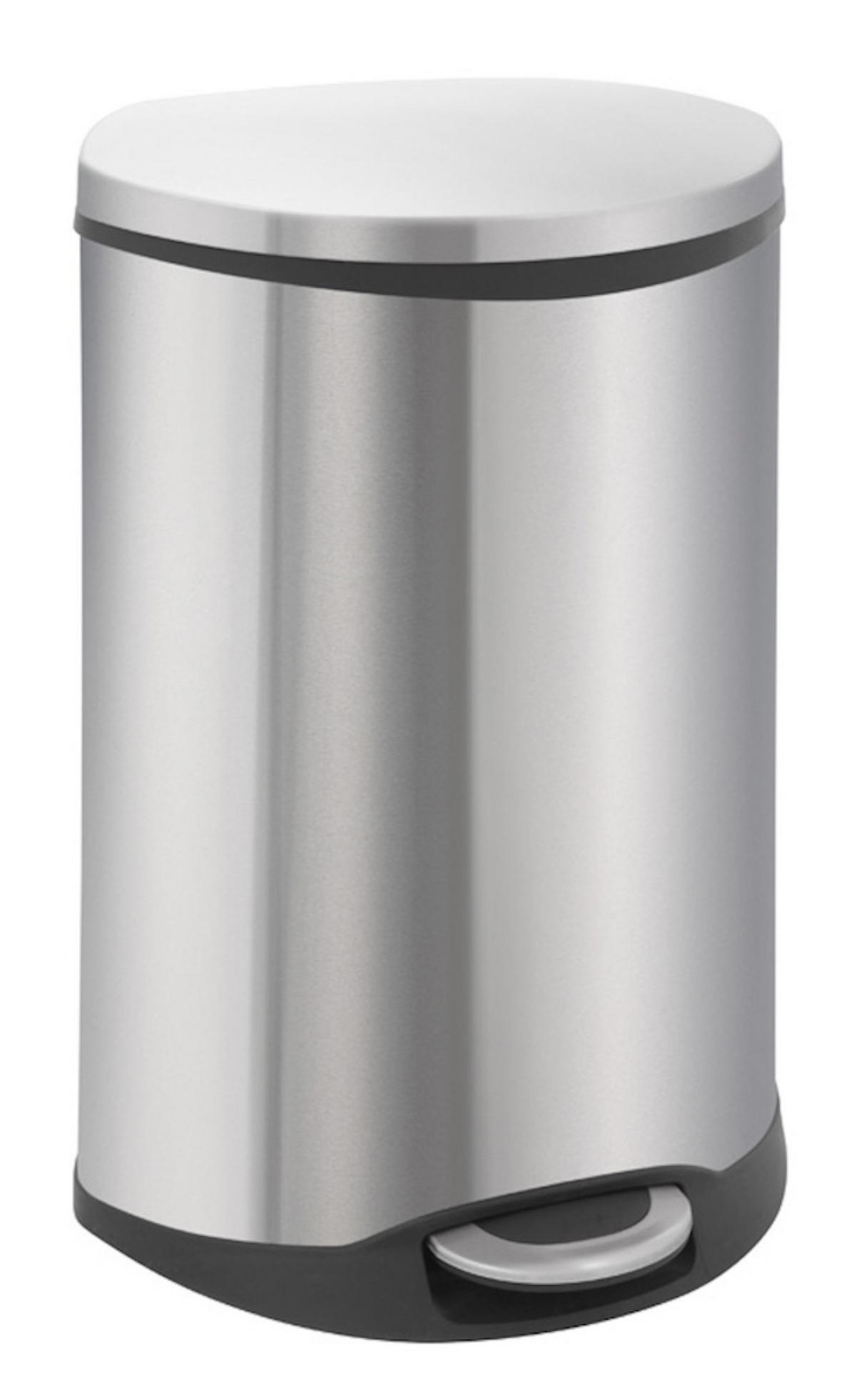 MÜLLEIMER Auffallender Muschelförmiger 50 Liter 69 x 45 x 40,6 cm Edelstahl & Silber - Silberfarben, Metall (45/69/40.6cm) - PROREGAL
