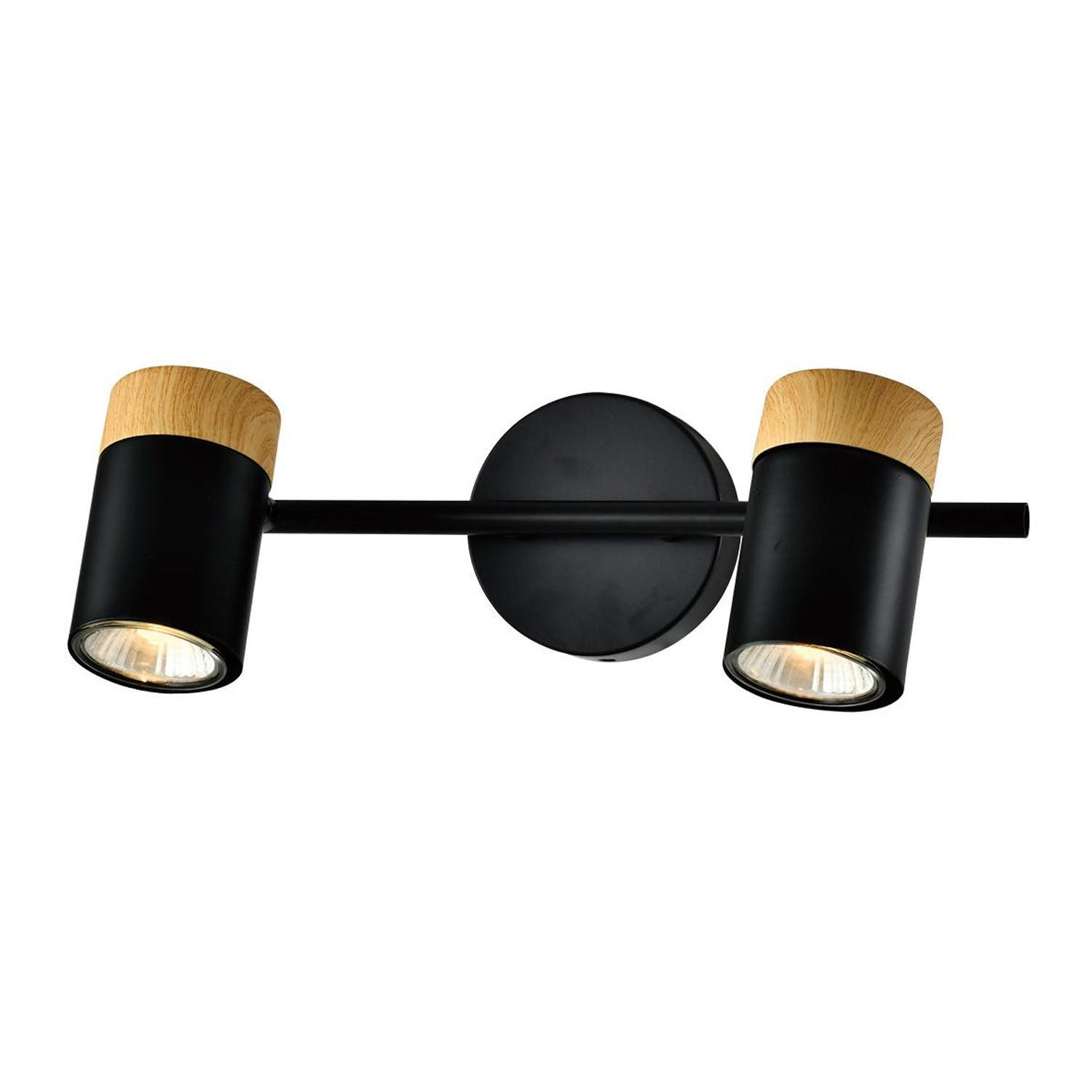 DECKENLEUCHTE Doris 2-flammig 30/10/19 cm - Schwarz, Metall (30/10/19cm) - Nettlife