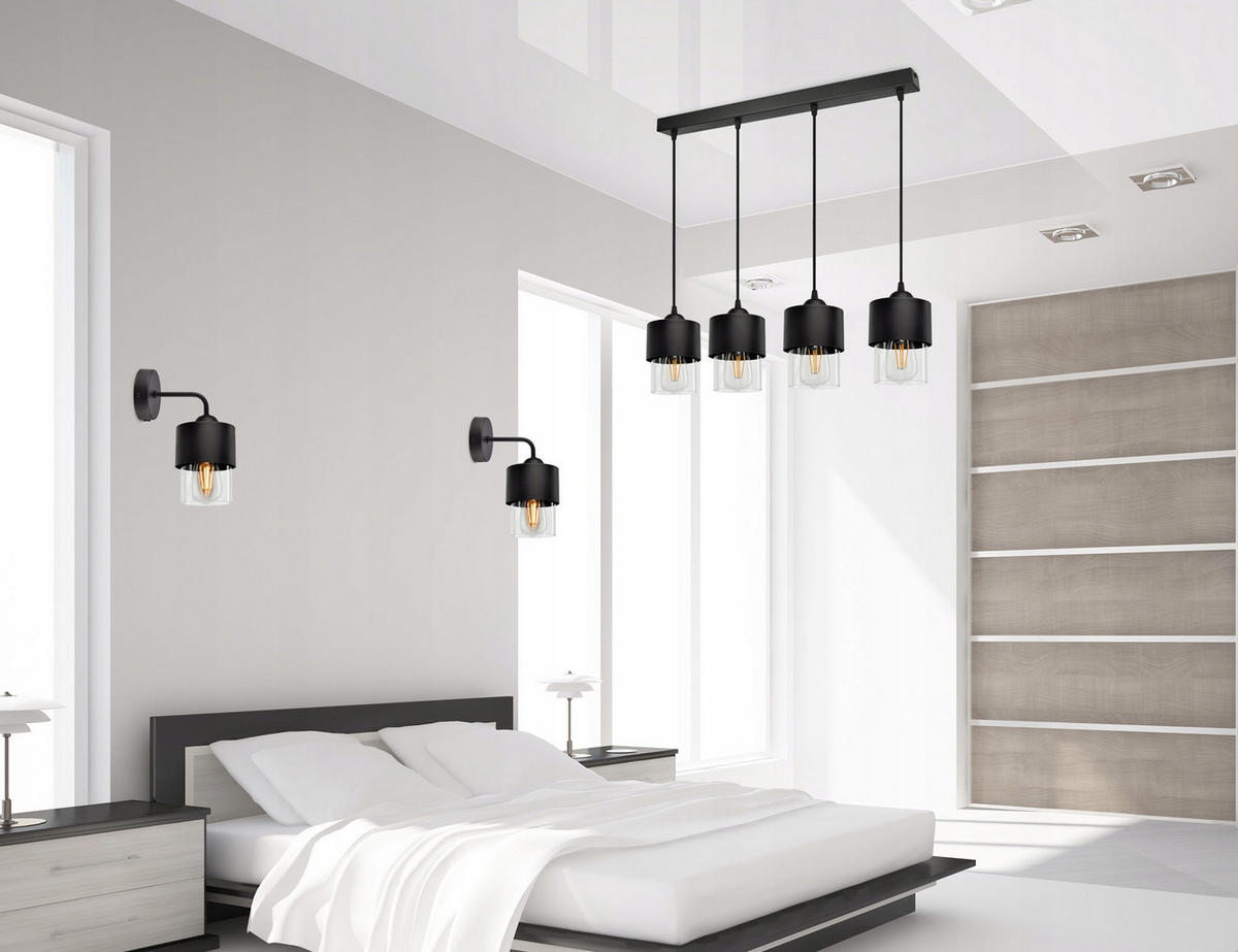 PENDELLEUCHTE Hege - Transparent/Schwarz, Glas/Metall (12/65/80cm) - kiki design