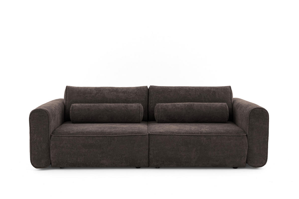 ECKSOFA Motion mit Schlaffunktion Funktional 3-sitzer Sofa - Braun, Textil (250/120cm) - Muffo