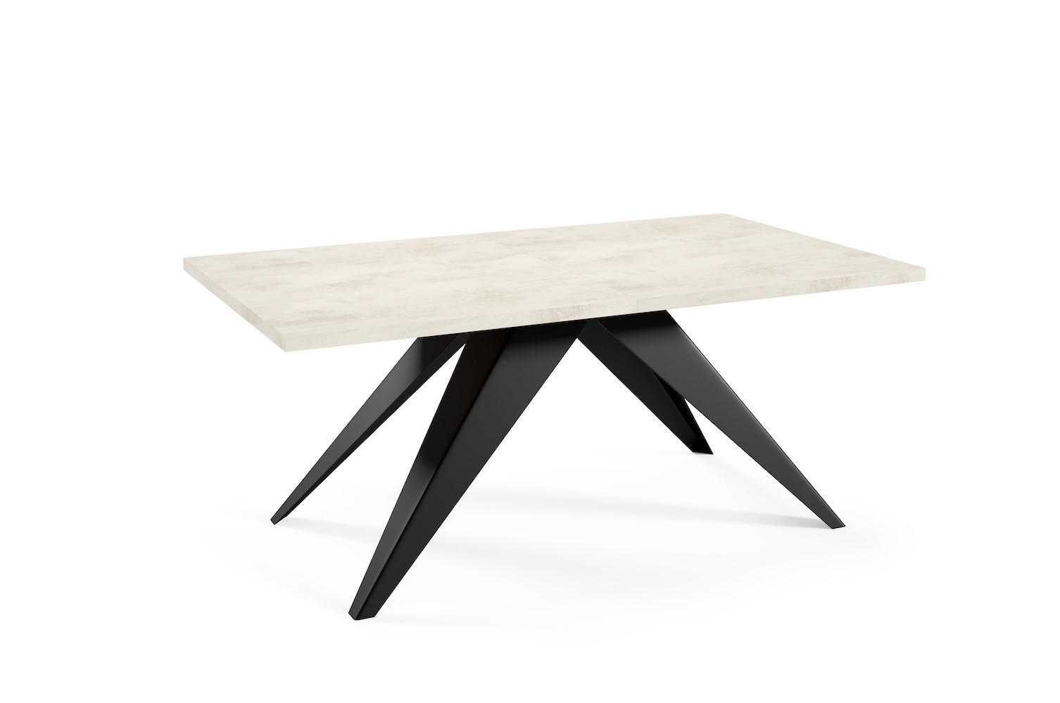 ESSTISCH Vento Chromix Weiß / Schwarz 160/260 / 90 / 76cm - Ecru/Schwarz, Holz/Holzwerkstoff (160/90/76cm) - Feldmann-Wohnen
