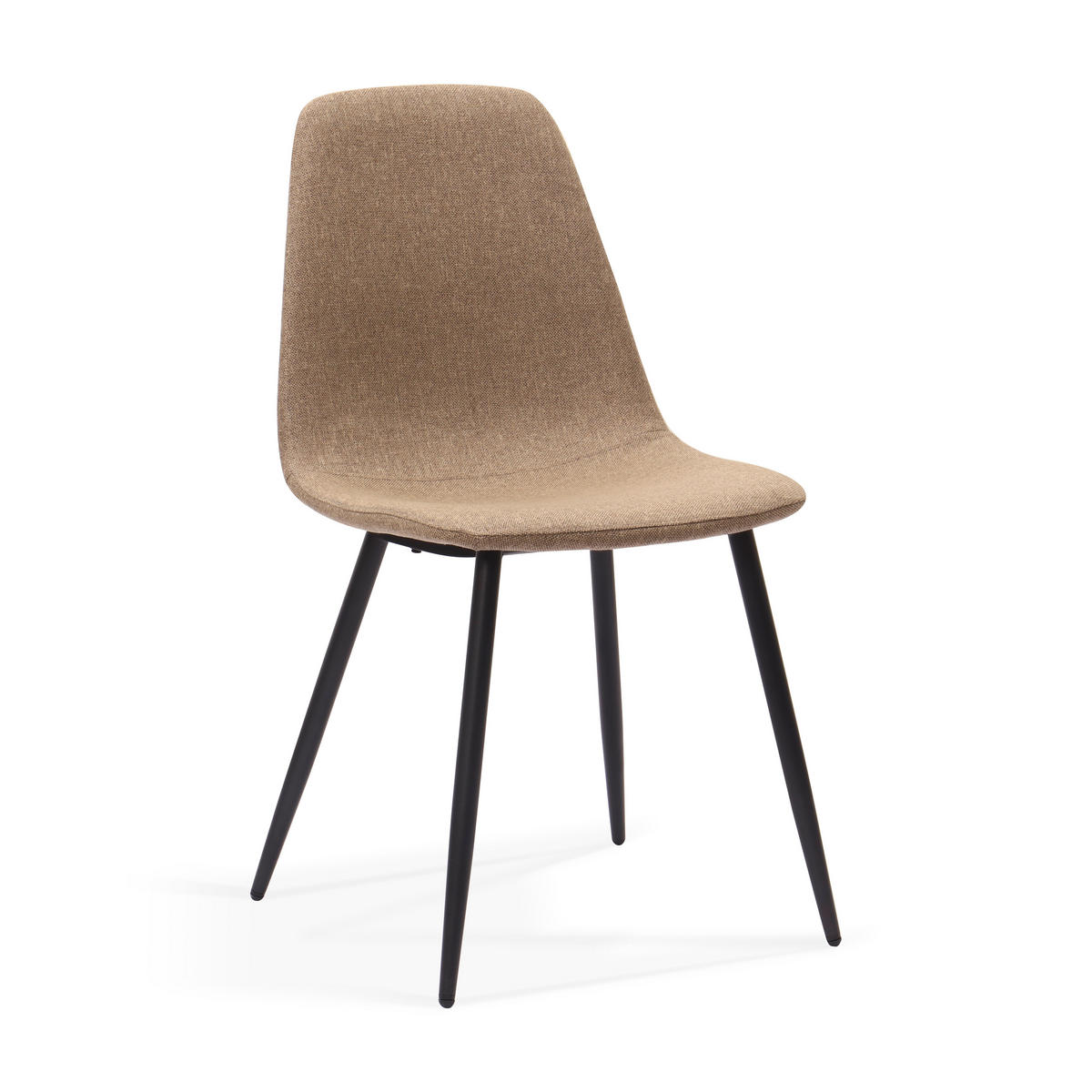 STUHL-SET DE-36873 2 Stück mit Stoffbezug und Metallbeinen Dunkelkhaki - Hellbraun, Metall (52/84.5/43cm) - ComfortXL