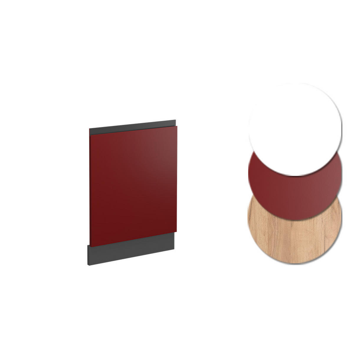 FRONTBLENDE R-Line Rot 44.6 cm J-Shape, ohne AP - Anthrazit/Rot, Holzwerkstoff (44.6/57.2/1.6cm) - Vicco