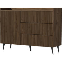 KOMMODE Arysa in Braun Walnuss Holzoptik 92/126/41 cm - Walnussfarben/Schwarz, Holzwerkstoff/Metall (126/92/41cm) - WFL GROUP