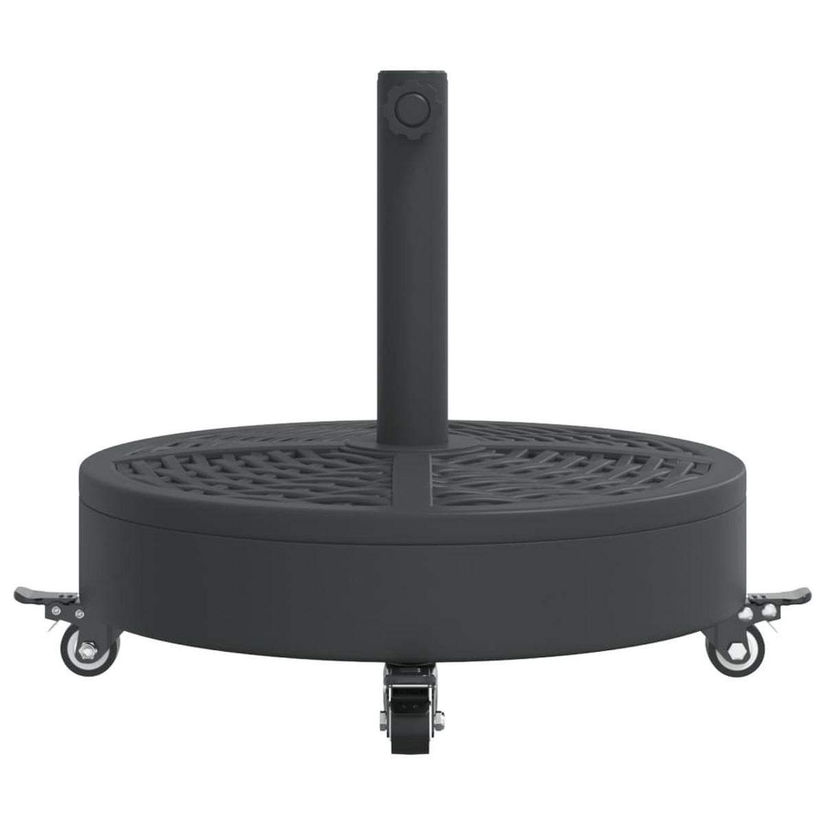 SONNENSCHIRMSTÄNDER Mit Rollen Für Ø38/48 Mm Mast 27 Kg Rund - Schwarz, Kunststoff (45/45cm) - vidaXL