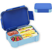BROTDOSE Kinder mit Fächern 900ml Auslaufsicher Blau - Blau, Kunststoff (13/5/19cm)