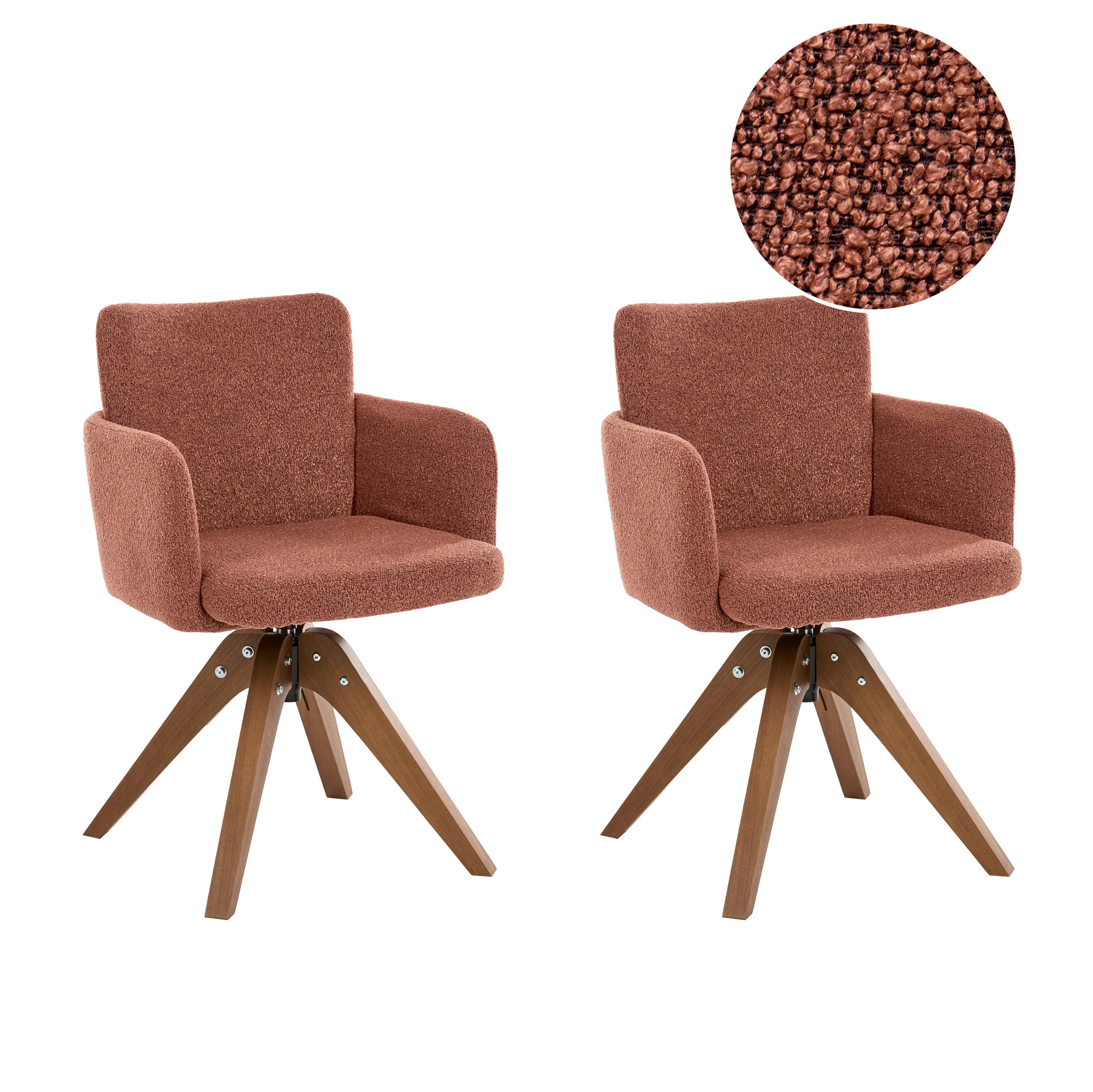 Beliani Esszimmerstuhl Orange, Braun 64x80x64 cm