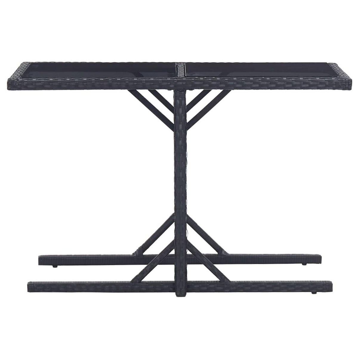 GARTENTISCH Tischulf 53/72/110 cm - Schwarz, Naturmaterialien (110/53/72cm) - ZMH