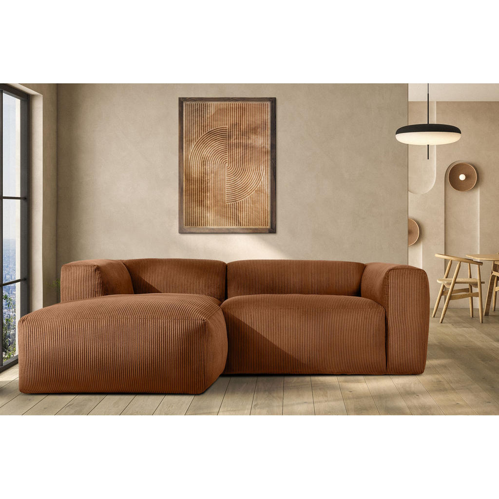 Thumbnail - Konsimo® Eckmodulsofa-Links, Orange, Textil, L-Form,Freiform, 237x180 cm, Wohnzimmer, Sofas & Couches, Wohnlandschaften,...