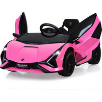 KINDERAUTO Lamborghini 12V Rosa - Pink, Kunststoff (64/41/108cm) - COSTWAY