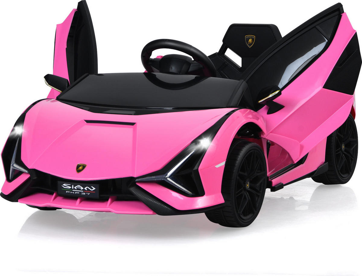 KINDERAUTO Lamborghini 12V Rosa - Pink, Kunststoff (64/41/108cm) - COSTWAY