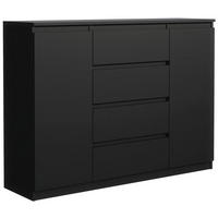 KOMMODE 120 Schwarz 120x39x101,5 cm - Schwarz, Holzwerkstoff (120/101.5/39cm) - Mobelsta