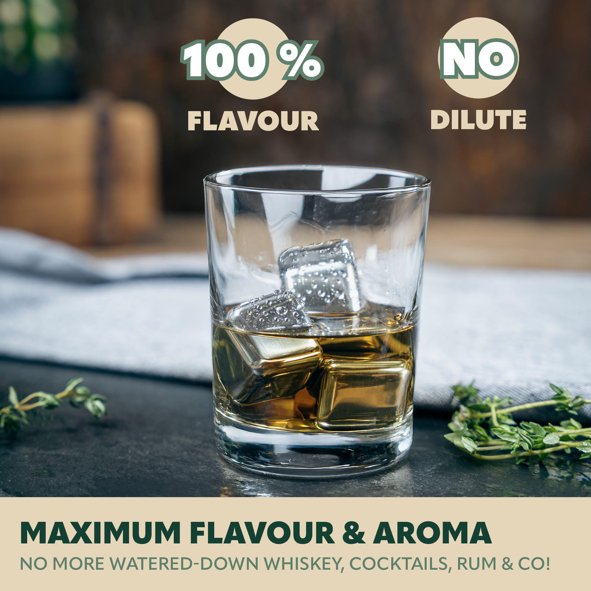 EISWÜRFEL 10-er-Set, silber, Edelstahl - Edelstahlfarben, Metall (16/3/11.5cm) - bremermann