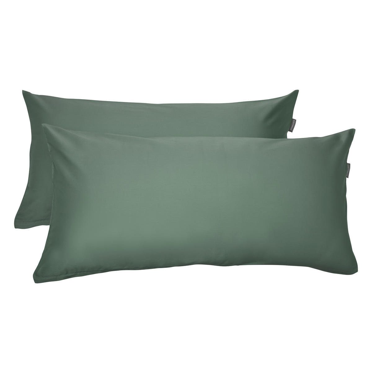 KISSENHÜLLENSET Ella - Baumwollsatin - 2-teilig - 40 x 80 cm - Dunkelgrün - Dunkelgrün, Textil (40/80cm) - SCHIESSER