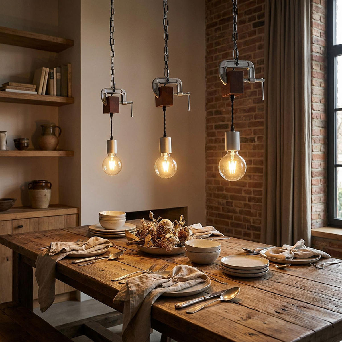 HÄNGELEUCHTE LUDI Holzoptik Braun Metall verzinkt - Braun, Holz (14/10/120cm) - Globo Lighting