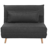 1-SITZER-SCHLAFSOFA Polyester Grau Setten - Dunkelgrau, Textil (104/82/190cm) - Beliani