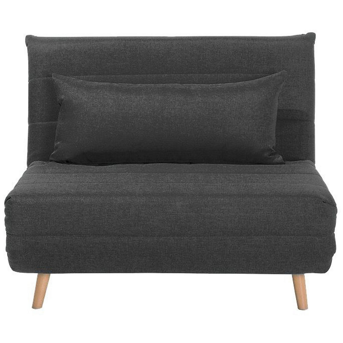 1-SITZER-SCHLAFSOFA Polyester Grau Setten - Dunkelgrau, Textil (104/82/190cm) - Beliani