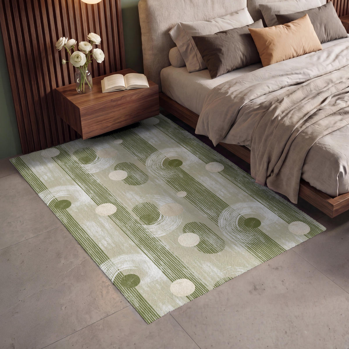 KOBERCE - Umelecké - Moderné - Zelené - 140x200 cm - olivovozelená, textil/plast (140/0.4cm) - OnlyWow