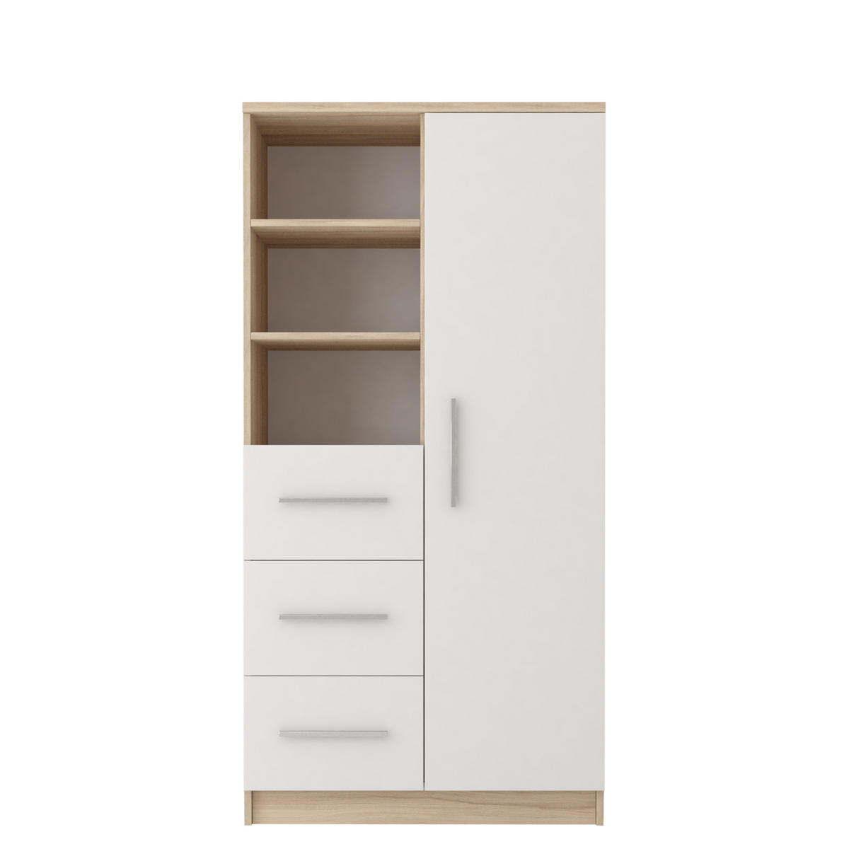 STANDREGAL Marsala 3SD 05 SONOMA + WEIß - Sonoma Eiche, Holzwerkstoff (80/160/40cm) - Möblo