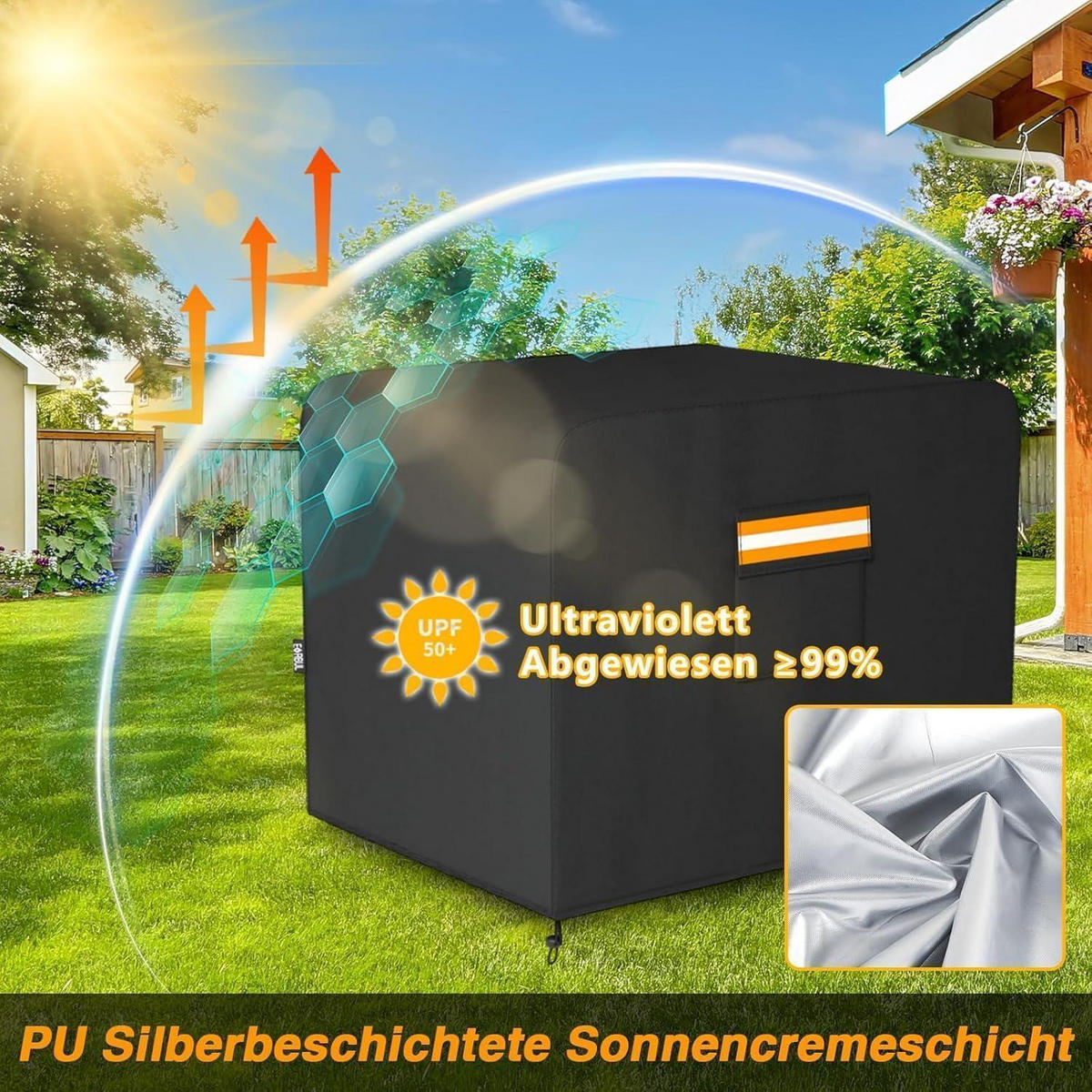 GENERATORABDECKUNG 81 x 61 x 61 cm Schwarz - Schwarz, Textil (61/61/81cm)