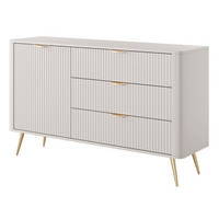 KOMMODE Beige D3S Lena Mit Goldenen Beinen - Beige, Holzwerkstoff (138/81/38cm) - Sepro Meble