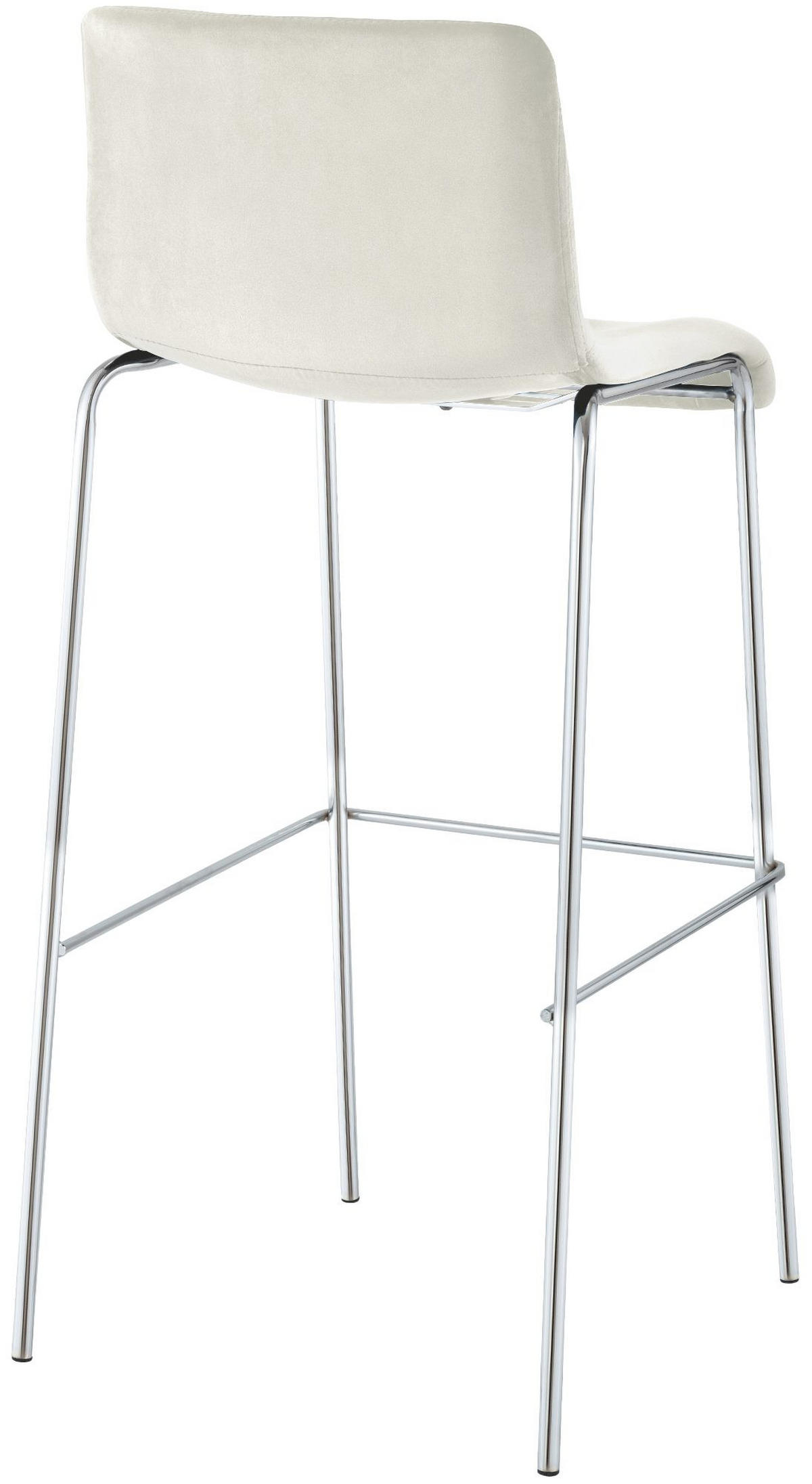 BARHOCKER Samt Creme - Chromfarben/Creme, Textil/Metall (43/100/48cm) - CLP