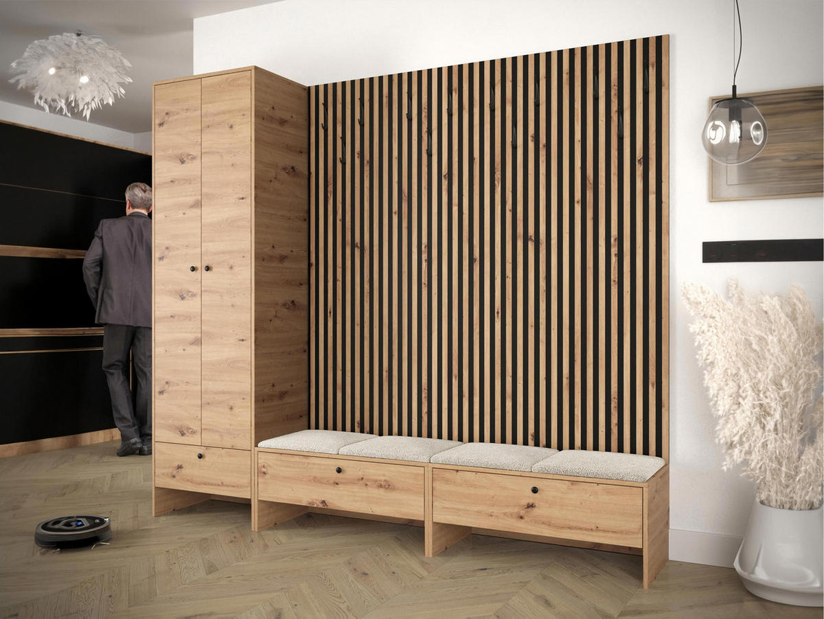GARDEROBE Balma VI - Kaschmir/Eiche Artisan, Holzwerkstoff (230/206/44cm) - MIRJAN24