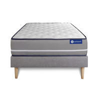 BETT Actimemo pur Memory-Schaum 90 x 190 cm h3 - Kit Bettgestell Grau - Beige/Grau, Karton/Holz (90/190cm) - ACTISOM