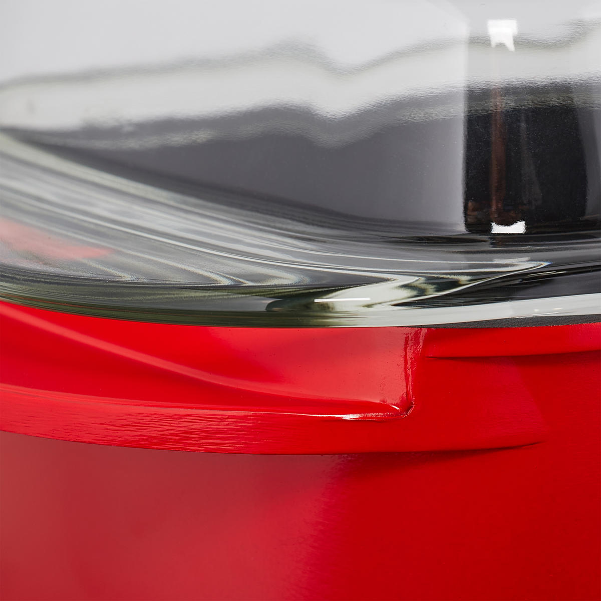 BRÄTER Deckel - Rot, Glas/Metall (22.5/39.5/15cm) - Relaxdays