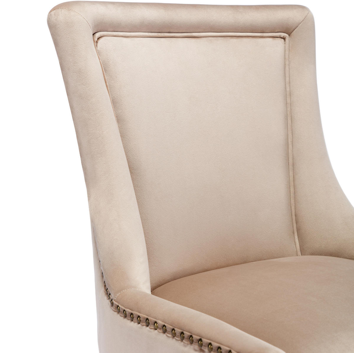 ESSZIMMERSTUHL gepolstert Samt Beige Massivholzrahmen 6er-Set - Beige, Holz (61/91/55.2cm) - Meubliv