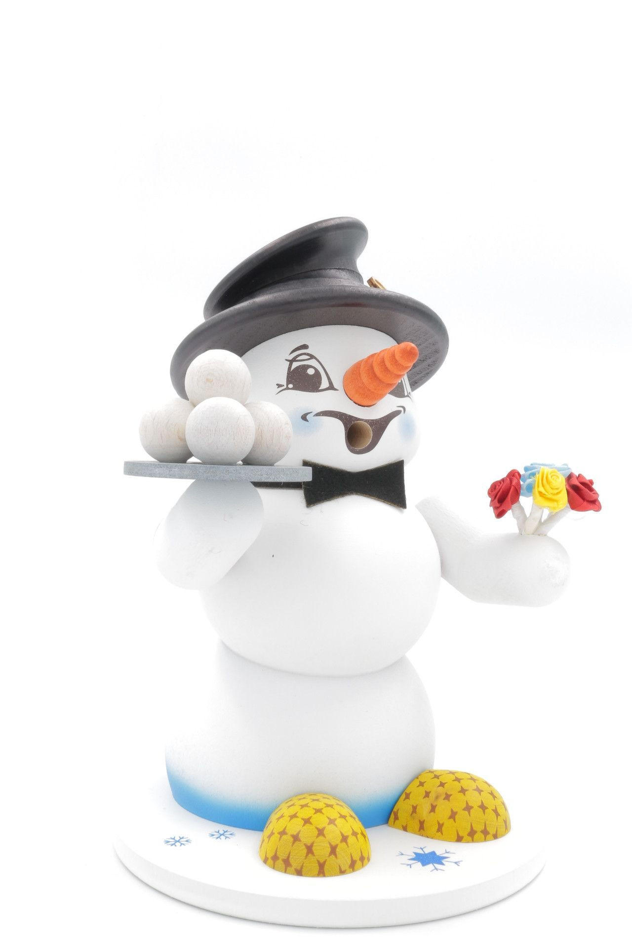 RAUCHFIGUR Schneemann Weiß GenTeelichtereman 19 cm - Multicolor, Holz (15/19/0.1cm)