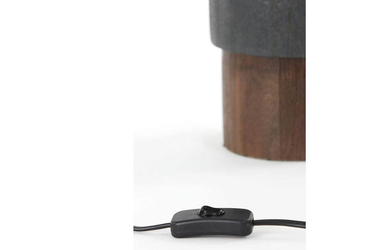 TISCHLEUCHTE MANILLA Ø15x45 cm, Holz, Braun-Schwarz - Braun, Holz (15/15/45cm) - Light & Living