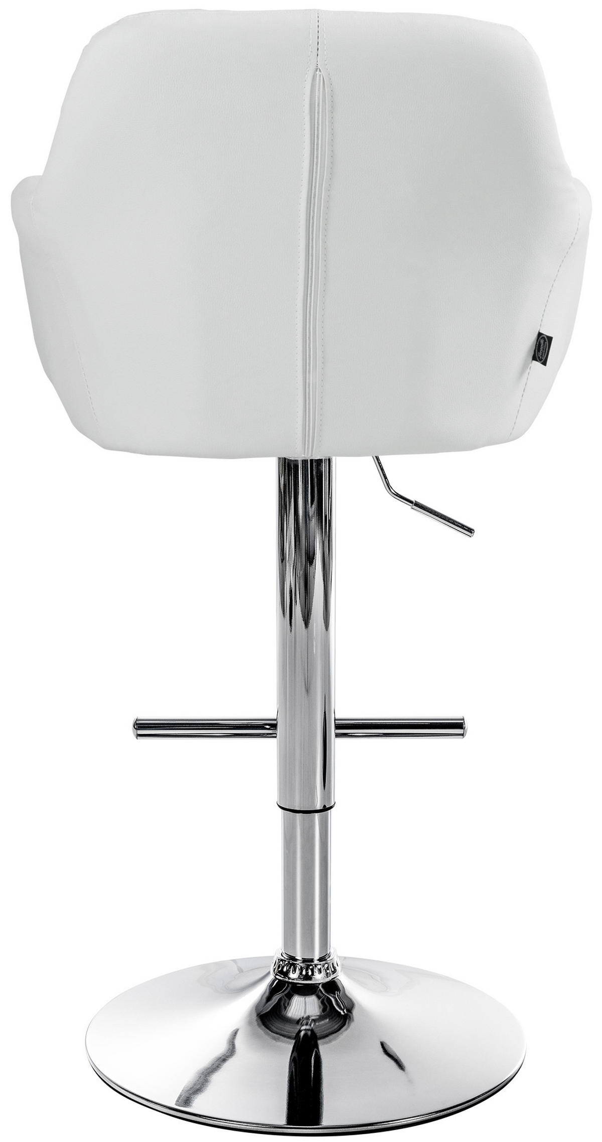 BARHOCKER Lederlook weiß - Chromfarben/Weiß, Textil (57/97/59cm) - CLP
