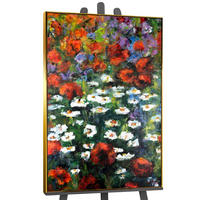 GEMÄLDE Blühende Weiten Schattenfugenrahmen Gold 120x80 cm - Goldfarben, Holz (120/80cm) - YS-art gallery