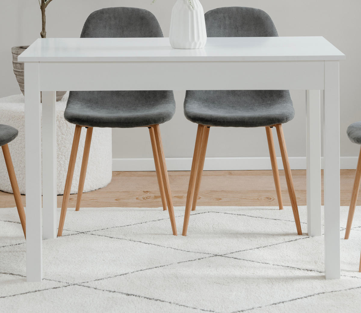 ESSTISCH weiß 110 x 67 cm, Küchentisch in modernem Design - Weiß, Holzwerkstoff/Kunststoff (67/90/76cm) - Furn.Design