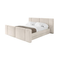 POLSTERBETT mit Bettkasten, Fußteil und Lattenrost, Bett mit Matratze H3/H4 - TEVO-Z 160x200 Beige - Ecru, Holzwerkstoff/Textil (160/200cm) - ALTDECOR
