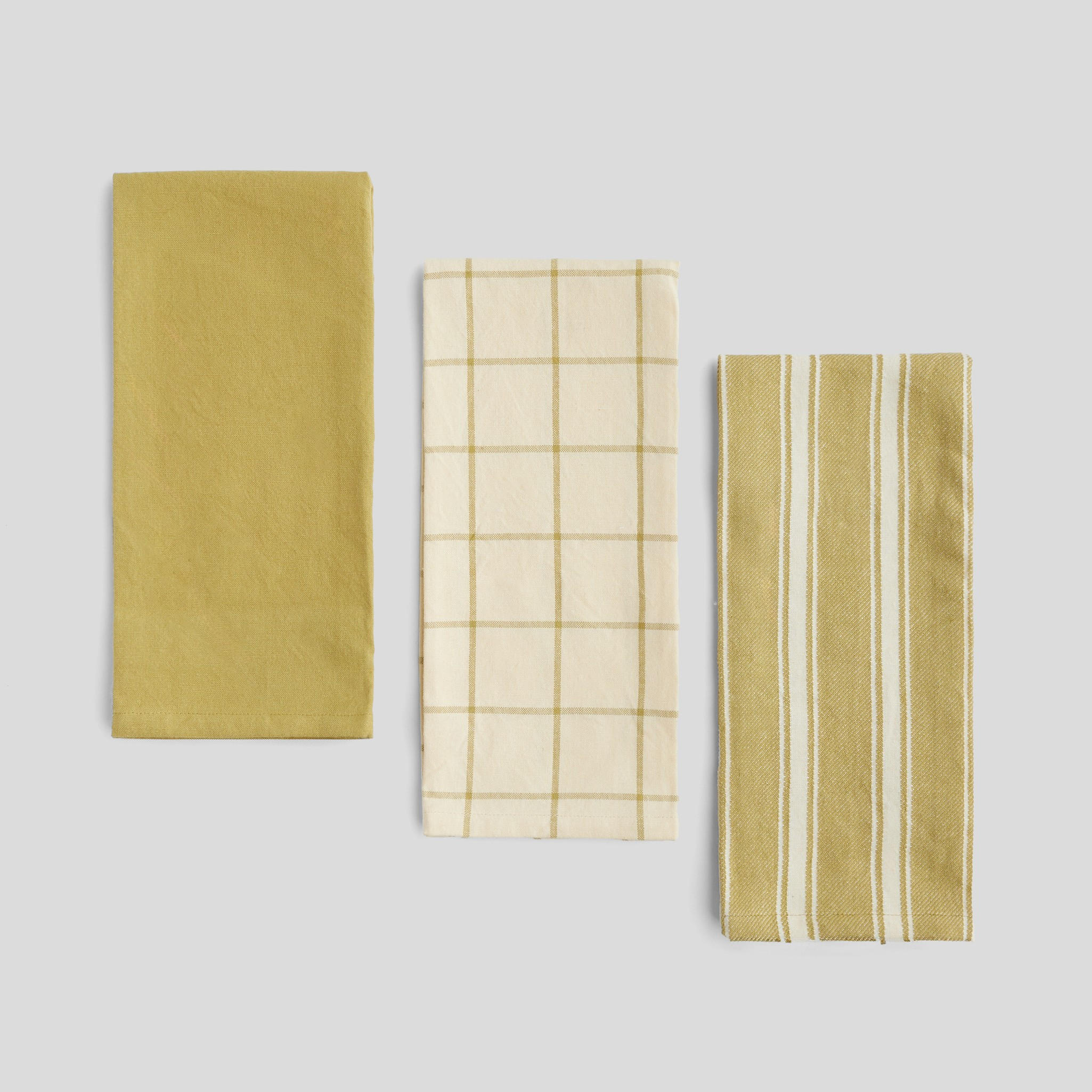 GESCHIRRTUCH-SET Trio (3er-Set) - Gelb, Textil (40/60cm) - home&you