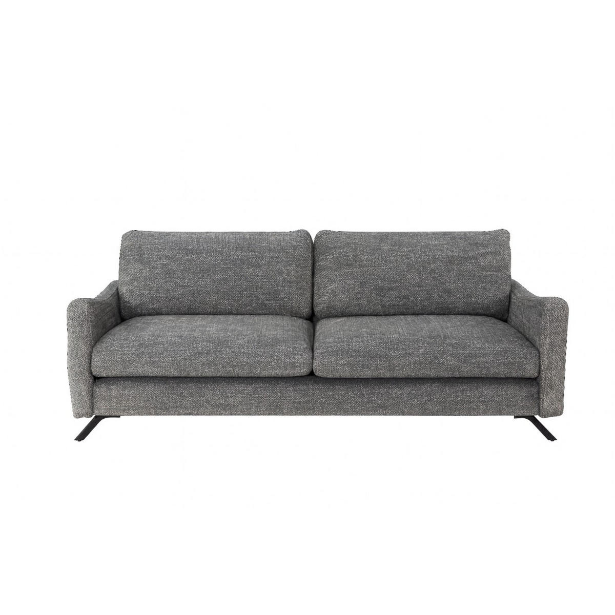 SOFA CLOUD mit schwarz Metallbeinen, Grau - Grau, Textil (235/98/107cm) - KS Home Concept