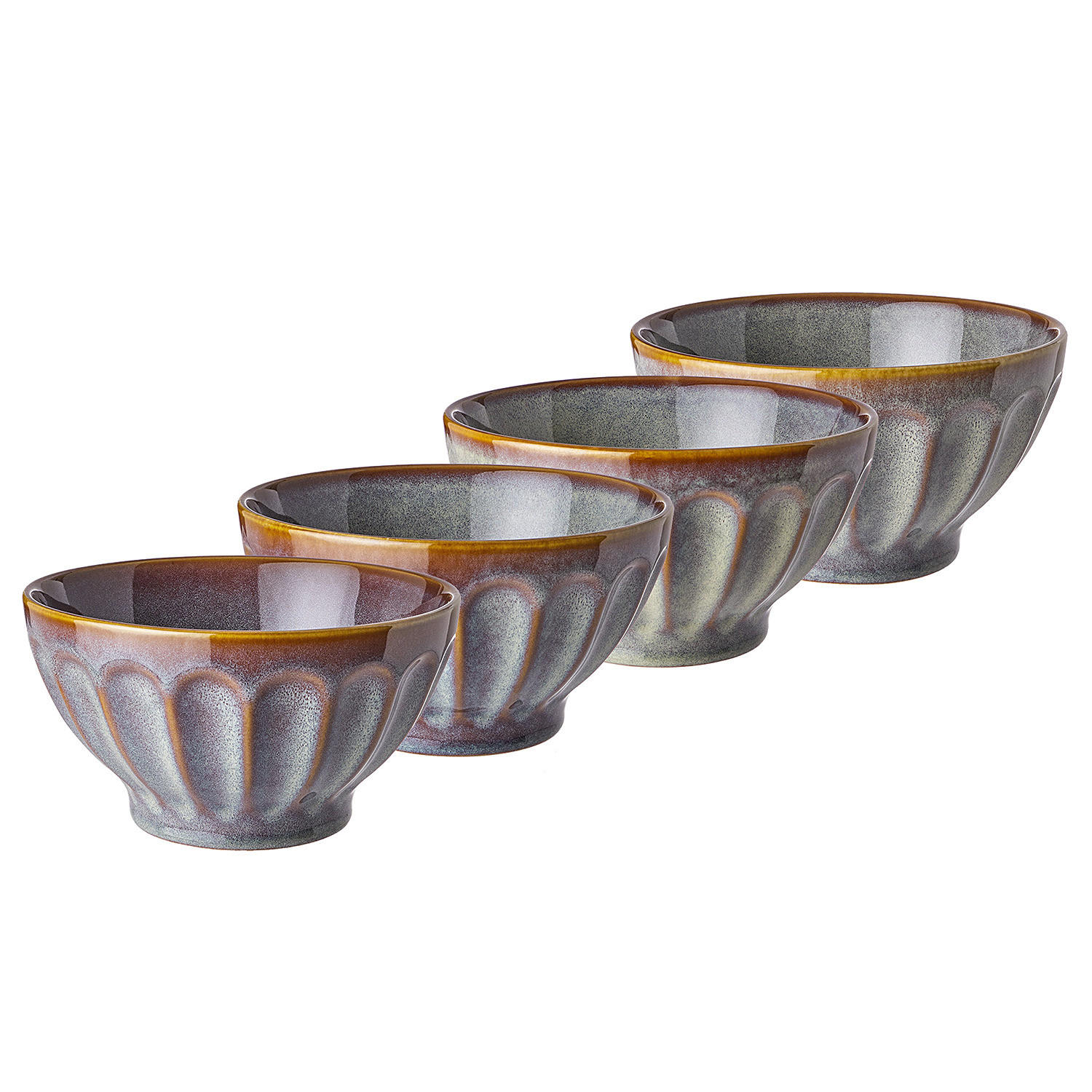 SCHÜSSEL (4er Set) Bergamo - Braun, Keramik (16/16/9cm) - Butlers