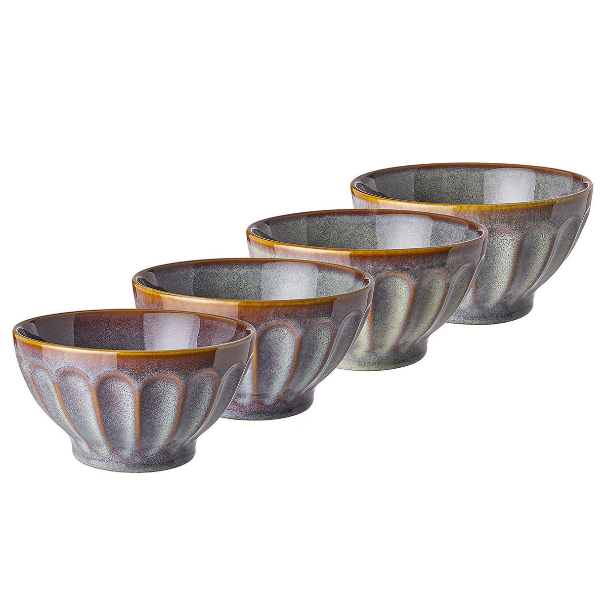 SCHÜSSEL (4er Set) Bergamo - Braun, Keramik (16/16/9cm) - Butlers