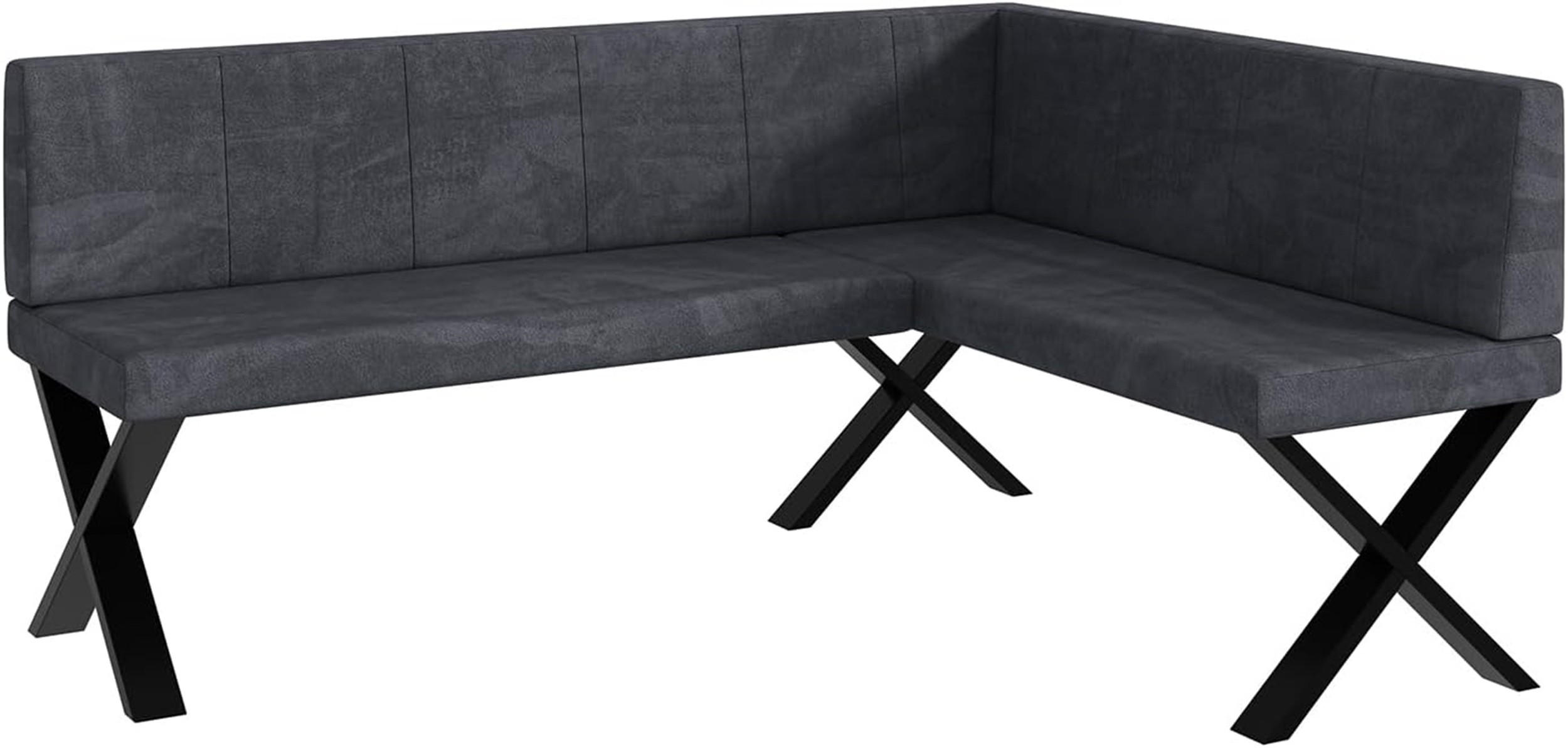 Meblini Eckbank Dunkelgrau 168x128 cm