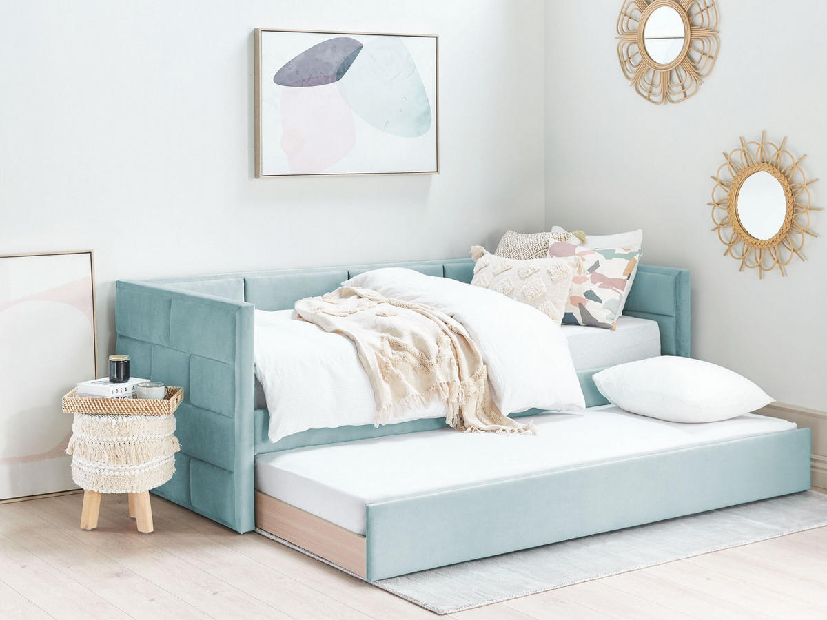 TAGESBETT 90/200cm Mintgrün Chavonne - Mintgrün, Textil (90/200cm) - Beliani