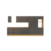KÜCHENZEILE 400 cm - Nexa KÜ-LN-001 - in Grau / Matt - Schwarz/Grau, Holz/Metall (400/212/58cm) - ROYAL24_MARKT