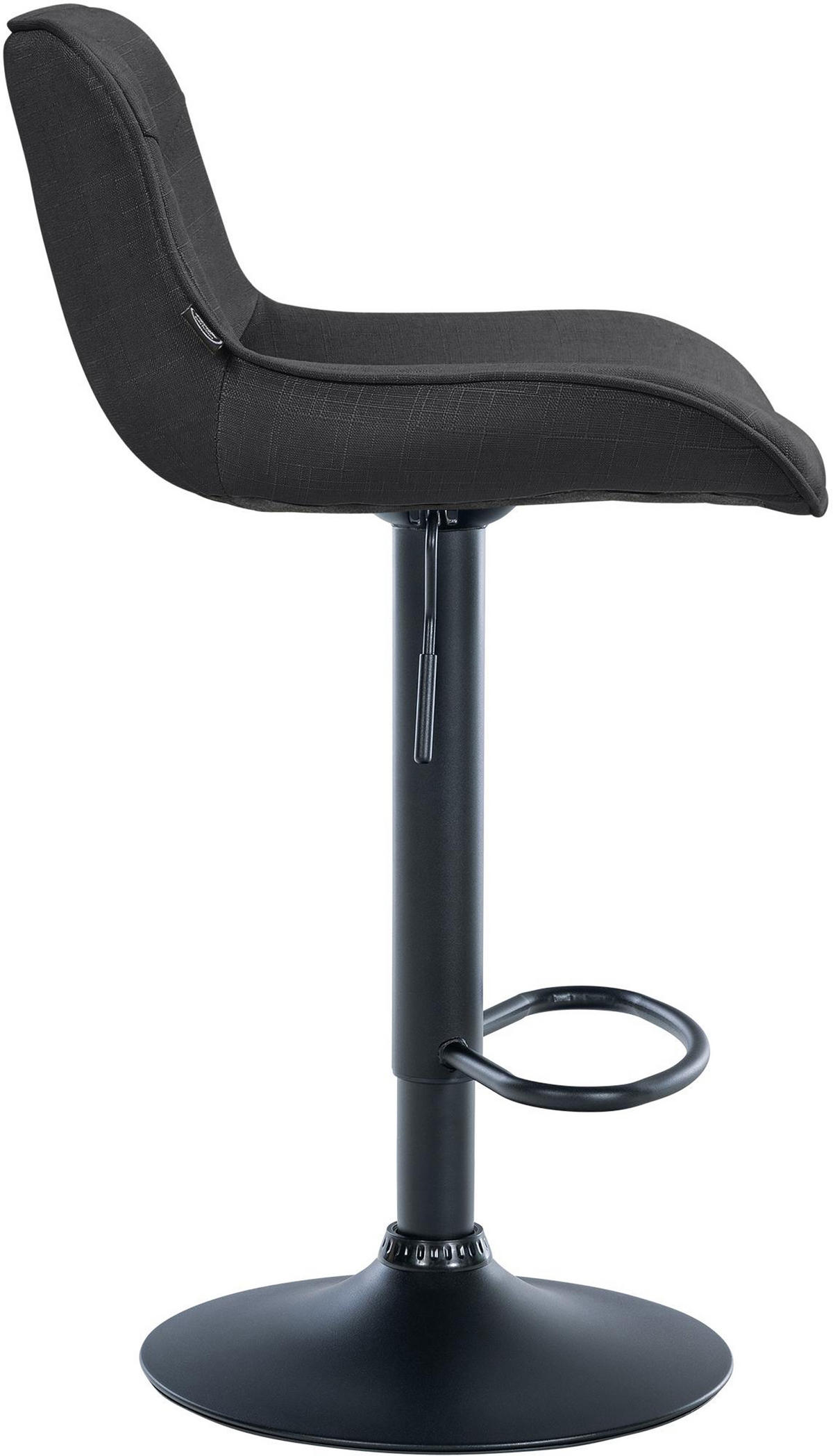 BARHOCKER Vulcano Stoff schwarz dunkelgrau - Dunkelgrau/Schwarz, Textil/Metall (49/106/51cm) - TPFLiving