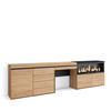 SIDEBOARD mit Konsolentisch Elektrokamin XXL, eiche, 284/35/75 cm - Eichefarben, Holzwerkstoff (35/75/284cm) - Skraut Home